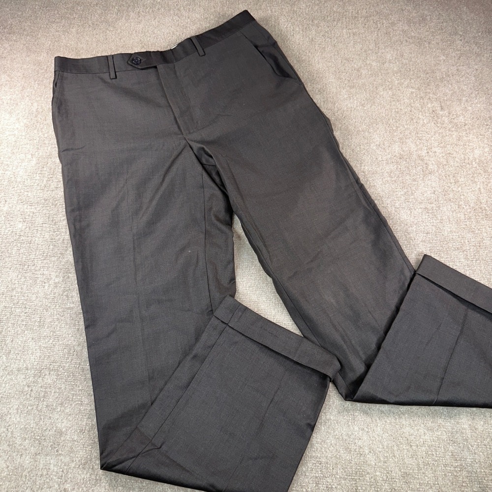 Santorelli Mens Luxury Serge Romeo Dress Pants 34 Brown Made in Italy Cuffed